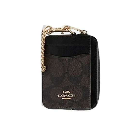 Coach Zip Card Case Signature Canvas - Picture 1 of 3